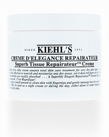 This incomparably rich, silky cream assures total skin care treatment for very dry skin types. Our luxurious formulation is highly effective to nurture and moisturize any dry areas, yet it does not leave an oily residue, as our finest-quality ingredients are readily absorbed A Superbly Elegant Repairateur Cream that leaves the skin soft, supple and smooth. Cest magnifique!