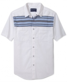 Who said button-downs have to be boring? This American Rag collared shirt has a contemporary style he'll love. Who said button-downs have to be boring? This American Rag collared shirt has a contemporary style he'll love.