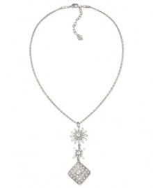 Simply elegant. Carolee's necklace is crafted from silver-tone mixed metal with a triple pendant at the center, which brings a bit of understated style to any affair. Approximate length: 17 inches + 2-inch extender. Approximate drop: 2-1/2 inches. Simply elegant. Carolee's necklace is crafted from silver-tone mixed metal with a triple pendant at the center, which brings a bit of understated style to any affair. Approximate length: 17 inches + 2-inch extender. Approximate drop: 2-1/2 inches.