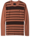 This knit thermal shirt by Hurley has a cool contrast striped and solid design. Great for layering under your ski and snowboarding gear.