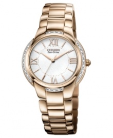 A classically accented timepiece with added warmth and sparkle from Citizen's Ciena collection.