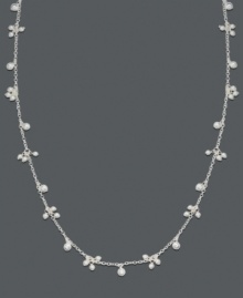 Perfect with a white blouse, even better doubled up with a little black dress. Long necklace by Lauren Ralph Lauren features clusters of silvertone beads. Crafted in mixed metal. Approximate length: 36 inches. Perfect with a white blouse, even better doubled up with a little black dress. Long necklace by Lauren Ralph Lauren features clusters of silvertone beads. Crafted in mixed metal. Approximate length: 36 inches.