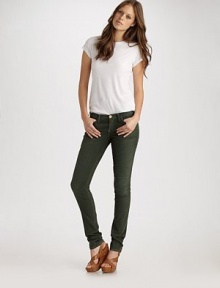 Sleek stretch corduroy skims the body for a modern fit.THE FITSlim fit Medium rise, about 8 Inseam, about 33THE DETAILSZip fly Five-pocket style 98% cotton/2% spandex Machine wash Made in USA of imported fabric Sleek stretch corduroy skims the body for a modern fit.THE FITSlim fit Medium rise, about 8 Inseam, about 33THE DETAILSZip fly Five-pocket style 98% cotton/2% spandex Machine wash Made in USA of imported fabric
