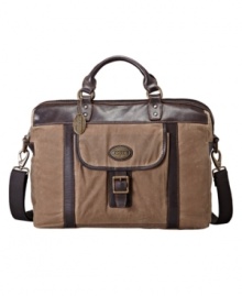 This Estate Top Zip Work Brief from Fossil has a vintage-inspired design that's been updated with modern-day functionality for a great rugged and refined business look. This Estate Top Zip Work Brief from Fossil has a vintage-inspired design that's been updated with modern-day functionality for a great rugged and refined business look.