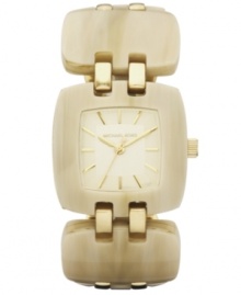 A natural-hued timepiece from Michael Kors that brings fashion-forward styling in a soothing design. A natural-hued timepiece from Michael Kors that brings fashion-forward styling in a soothing design.