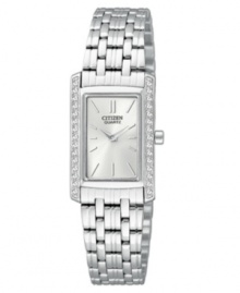 Add lovely, light-reflecting elegance to your wrist with this watch by Citizen. Add lovely, light-reflecting elegance to your wrist with this watch by Citizen.
