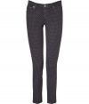 Get the must-emulate look of the moment in these chic dot-printed jeans from Adriano Goldschmied - Classic five-pocket styling, straight leg, skinny, allover dot print - Pair with a relaxed fit tee, a loose knit cardigan, and embellished ballet flats