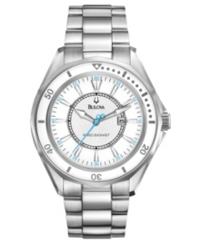 A Precisionist watch from Bulova designed with steely cool accents. The world's most accurate timepiece with a continuously sweeping second hand. Accurate to 10 seconds a year. A Precisionist watch from Bulova designed with steely cool accents. The world's most accurate timepiece with a continuously sweeping second hand. Accurate to 10 seconds a year.