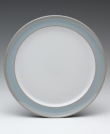Perfect for desserts or bread and rolls, this tea plate features an elegant blue glazed border. Coordinates with striped Mist Falls pieces for a beautifully layered table. Perfect for desserts or bread and rolls, this tea plate features an elegant blue glazed border. Coordinates with striped Mist Falls pieces for a beautifully layered table.
