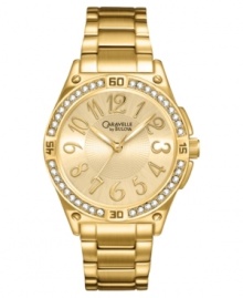 Make a stunning impression with this shining watch by Caravelle by Bulova, celebrating their 50th Anniversary.