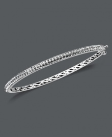 A simple touch of sparkle goes a long way. Kaleidoscope's thin bangle bracelet features a seamless row of sparkling crystals. Set in sterling silver with Swarovski elements. Approximate diameter: 3 inches. A simple touch of sparkle goes a long way. Kaleidoscope's thin bangle bracelet features a seamless row of sparkling crystals. Set in sterling silver with Swarovski elements. Approximate diameter: 3 inches.