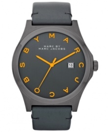 A striking touch of orange elevates this cool Henry collection watch from Marc by Marc Jacobs. A striking touch of orange elevates this cool Henry collection watch from Marc by Marc Jacobs.