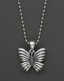 A beautiful butterfly dangles from a sterling silver ball chain on this everyday necklace from Lagos.