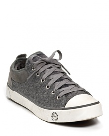 No more cold feet. UGG® Australia wool and suede sneakers with genuine shearling lining for a cozy style. No more cold feet. UGG® Australia wool and suede sneakers with genuine shearling lining for a cozy style.