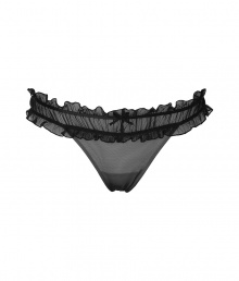 Turn up the heat in this naughty-but-nice thong from Chantal Thomass - Ruffle detailed waistband, front bow detail, slim yet comfortable fit - Perfect under any outfit or paired with a matching bra for styling lounging Turn up the heat in this naughty-but-nice thong from Chantal Thomass - Ruffle detailed waistband, front bow detail, slim yet comfortable fit - Perfect under any outfit or paired with a matching bra for styling lounging
