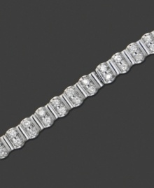 Achieve effortless beauty with this diamond and 14k white gold bracelet featuring perfect pairs of round-cut diamonds (2 ct. t.w.). 2 carat diamond bracelet approximate length: 7-1/4 inches. Achieve effortless beauty with this diamond and 14k white gold bracelet featuring perfect pairs of round-cut diamonds (2 ct. t.w.). 2 carat diamond bracelet approximate length: 7-1/4 inches.
