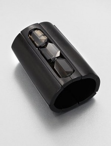 Deep, dark wooden cuff complemented exquisitely by smoky quartz stones. WoodLength, about 8Diameter, about 4Imported Deep, dark wooden cuff complemented exquisitely by smoky quartz stones. WoodLength, about 8Diameter, about 4Imported