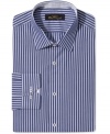 Slim fit. Striped. This Ben Sherman dress shirt is designed to look sharp.