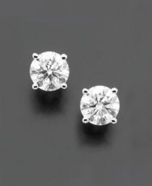 Polished to perfection. Complete your look with timeless studs that pack some serious sparkle. Round-cut diamonds (1/4 ct. t.w.) shine in a 14k white gold prong setting. Approximate diameter: 3-2/10 mm.