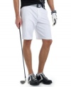 Pocket change. Zippered cargo pockets give these versatile golf shorts from Izod a modern upgrade.