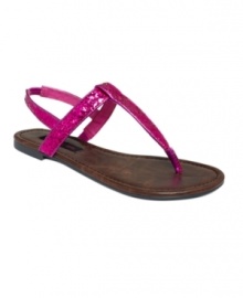 So cute they're outta this world. With glittery straps, the Saucer sandals by Material Girl bring just enough glamour to easy, summer looks. So cute they're outta this world. With glittery straps, the Saucer sandals by Material Girl bring just enough glamour to easy, summer looks.