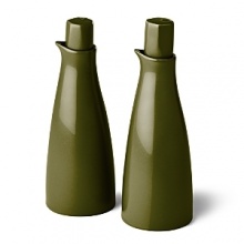 Borrowing from nature, this oil & vinegar cruet set has a highly glossed surface and unusual contours, creating an interesting silhouette - a DVF signature - on the table.
