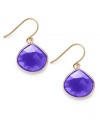 A touch of color livens any look. These stunning 10k gold earrings feature pear-cut blue chalcedony stones (9 ct. t.w.) on french wire. Approximate drop: 1 inch.