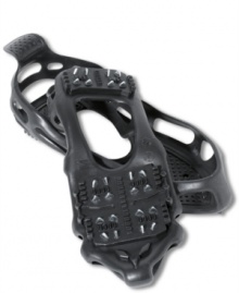 Slip on these ice shoe grippers by Travel Gear onto your shoes to prevent yourself from skidding on the ice. Slip on these ice shoe grippers by Travel Gear onto your shoes to prevent yourself from skidding on the ice.