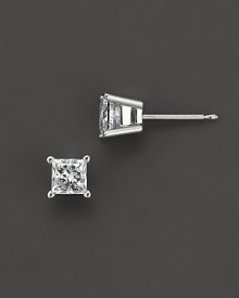 Classic princess-cut diamond studs in 14K white gold add the finishing touch to absolutely any look. Classic princess-cut diamond studs in 14K white gold add the finishing touch to absolutely any look.