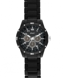 A Sprout watch that lets you track your best time while also doing your best for the planet. Black corn resin bracelet and round case with mineral crystal. Black bezel engraved with numerals and markers. Black bamboo dial features three gray bamboo subdials, applied nickel numerals and indices, printed minute track, nickel hour and minute hands with luminous tips, nickel sweeping second hand and logo. Quartz movement. Limited lifetime warranty. A Sprout watch that lets you track your best time while also doing your best for the planet. Black corn resin bracelet and round case with mineral crystal. Black bezel engraved with numerals and markers. Black bamboo dial features three gray bamboo subdials, applied nickel numerals and indices, printed minute track, nickel hour and minute hands with luminous tips, nickel sweeping second hand and logo. Quartz movement. Limited lifetime warranty.
