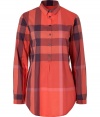 Effortless and iconic with its oversized check, Burberry Brits classic cotton button-down lends a characteristic cool edge to every outfit - Small pointed collar, long sleeves, buttoned cuffs, button-down front, shirttail hemline - Straight silhouette - Wear with everything from jeans and flats to pencil skirts and heels