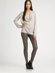 Minimalist chic in an airy sheath of matte silk, draped beautifully around the neckline for a feminine silhouette. Cowlneck with button closureGathered sleevesButton cuffsVented hemSilkDry cleanImportedModel shown is 5'11 (180cm) wearing US size 2. Minimalist chic in an airy sheath of matte silk, draped beautifully around the neckline for a feminine silhouette. Cowlneck with button closureGathered sleevesButton cuffsVented hemSilkDry cleanImportedModel shown is 5'11 (180cm) wearing US size 2.