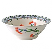 Ronde d'Orient by Gien is a full-service collection with a blue & white motif punctuated by deep orange carnations. This design was inspired by Turkish and Mediterranean ceramics.