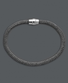 Everyone knows that black is the new black. Studio Silver's contemporary design blends perfectly with any ensemble. Chic mesh design crafted in black rhodium over sterling silver. Approximate length: 7-1/2 inches. Everyone knows that black is the new black. Studio Silver's contemporary design blends perfectly with any ensemble. Chic mesh design crafted in black rhodium over sterling silver. Approximate length: 7-1/2 inches.