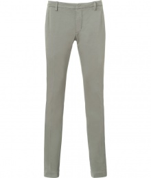 Stylish pants in fine, pale grey cotton stretch blend - Slim chino cut tapers gently through leg - Crease detail flatters and elongates the silhouette - Lower rise with belt loops, zip fly and button closure - Slash pockets at sides, welt pockets at rear - Casually elegant, easily dressed up or down - Pair with a t-shirt, blazer and leather lace-ups, or a button down, cardigan and trainers Stylish pants in fine, pale grey cotton stretch blend - Slim chino cut tapers gently through leg - Crease detail flatters and elongates the silhouette - Lower rise with belt loops, zip fly and button closure - Slash pockets at sides, welt pockets at rear - Casually elegant, easily dressed up or down - Pair with a t-shirt, blazer and leather lace-ups, or a button down, cardigan and trainers