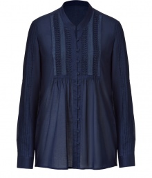 A relaxed silhouette and feminine pleat details make this blouse from Steffen Schraut a new-season must-have - Stand collar, front button placket, bib front with pleating details and puckering, pleat-detailed sleeves, loose fit - Wear with high-waisted flared jeans, a military-inspired trench, and platform booties A relaxed silhouette and feminine pleat details make this blouse from Steffen Schraut a new-season must-have - Stand collar, front button placket, bib front with pleating details and puckering, pleat-detailed sleeves, loose fit - Wear with high-waisted flared jeans, a military-inspired trench, and platform booties