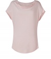 With a tissue soft feel and sweet shade of rose, DKNYs draped tee lends a feminine edge to your layered looks - Draped neckline, dolman short sleeves, curved hemline - Loosely draped, oversized fit - Wear with leather leggings, a chunky cardigan and ankle boots