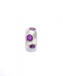 The color of royalty. This bead features purple cubic zirconia accents set in sterling silver. Donatella is a playful collection of charm bracelets and necklaces that can be personalized to suit your style! Available exclusively at Macy's. The color of royalty. This bead features purple cubic zirconia accents set in sterling silver. Donatella is a playful collection of charm bracelets and necklaces that can be personalized to suit your style! Available exclusively at Macy's.