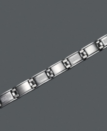 Who says that diamonds are just a girl's best friend? This bracelet combines edginess with a little flair. Bracelet crafted in stainless steel with round-cut diamond (3/4 ct. t.w.). Approximate length: 8-1/2 inches. Who says that diamonds are just a girl's best friend? This bracelet combines edginess with a little flair. Bracelet crafted in stainless steel with round-cut diamond (3/4 ct. t.w.). Approximate length: 8-1/2 inches.