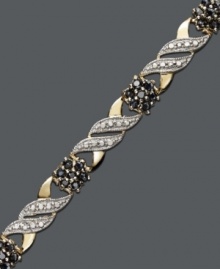 Breathe new life into your look in brilliant blue hues. Bracelet features round-cut sapphires (1-1/5 ct. t.w.) and sparkling diamond accents. Crafted in 18k gold over sterling silver. Approximate length: 7 inches. Breathe new life into your look in brilliant blue hues. Bracelet features round-cut sapphires (1-1/5 ct. t.w.) and sparkling diamond accents. Crafted in 18k gold over sterling silver. Approximate length: 7 inches.