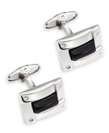 Stylish and sophisticated. Dress up your favorite work shirt with these sleek sterling silver and onyx (5 ct. t.w.) cuff links. Approximate length: 7/8 inch. Approximate width: 5/8 inch. Stylish and sophisticated. Dress up your favorite work shirt with these sleek sterling silver and onyx (5 ct. t.w.) cuff links. Approximate length: 7/8 inch. Approximate width: 5/8 inch.