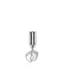 A pair of tiny tootsies dangle from the striped bead in sterling silver. Donatella is a playful collection of charm bracelets and necklaces that can be personalized to suit your style! Available exclusively at Macy's. A pair of tiny tootsies dangle from the striped bead in sterling silver. Donatella is a playful collection of charm bracelets and necklaces that can be personalized to suit your style! Available exclusively at Macy's.