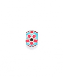 Cubic zirconia accents sparkle in the centers of pink enamel flowers on a blue background ground in this cute sterling silver bead. Donatella is a playful collection of charm bracelets and necklaces that can be personalized to suit your style! Available exclusively at Macy's. Cubic zirconia accents sparkle in the centers of pink enamel flowers on a blue background ground in this cute sterling silver bead. Donatella is a playful collection of charm bracelets and necklaces that can be personalized to suit your style! Available exclusively at Macy's.