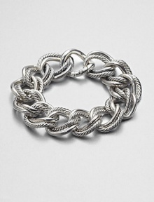 From the Chain Collection. A simply chic design that features a mix of cabled and smooth links. Sterling silverLength, about 7.5Push clasp closureImported From the Chain Collection. A simply chic design that features a mix of cabled and smooth links. Sterling silverLength, about 7.5Push clasp closureImported