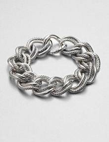 From the Chain Collection. A simply chic design that features a mix of cabled and smooth links. Sterling silverLength, about 7.5Push clasp closureImported 