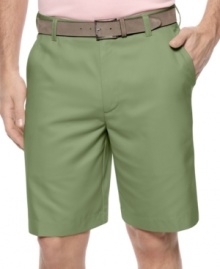 You clean up well! Light-weight, flat front shorts from Izod give you a polished look while still keeping you comfortable. You clean up well! Light-weight, flat front shorts from Izod give you a polished look while still keeping you comfortable.