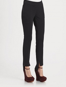 Split hi-lo cuffs add a trendy touch to these jersey and wool leggings. Side zipperSplit hi-lo cuffsRise, about 9Inseam, about 3046% polyamide/27% acrylic/27% virgin woolDry cleanImported of Italian fabricModel shown is 5'7 (174cm) wearing US size 2. Split hi-lo cuffs add a trendy touch to these jersey and wool leggings. Side zipperSplit hi-lo cuffsRise, about 9Inseam, about 3046% polyamide/27% acrylic/27% virgin woolDry cleanImported of Italian fabricModel shown is 5'7 (174cm) wearing US size 2.