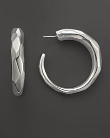 Sculpted sterling silver Glamazon hoops from Ippolita. Sculpted sterling silver Glamazon hoops from Ippolita.