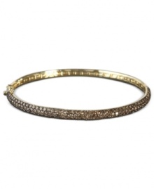 Slim, stackable sparkle. EFFY Collection's stunning bangle features round-cut pave-set champagne diamonds (3-1/8 ct. t.w.) in 14k gold. Bracelet features a hinge clasp. Approximate diameter: 2-1/10 inches. Slim, stackable sparkle. EFFY Collection's stunning bangle features round-cut pave-set champagne diamonds (3-1/8 ct. t.w.) in 14k gold. Bracelet features a hinge clasp. Approximate diameter: 2-1/10 inches.