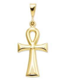 Known as the key of life, this beautifully-crafted Egyptian Ankh cross makes the perfect inspirational addition to your collection. Crafted in 14k gold. Chain not included. Approximate length: 1-2/5 inches. Approximate width: 3/5 inch. Known as the key of life, this beautifully-crafted Egyptian Ankh cross makes the perfect inspirational addition to your collection. Crafted in 14k gold. Chain not included. Approximate length: 1-2/5 inches. Approximate width: 3/5 inch.